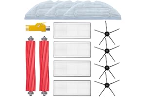 Laimaiou Accesorios para Robot Aspirador roborock S7 S7+ S7 Maxv Ultra S7 pro ultra S7 Max Ultra Repuestos 13 Paquetes 2 Cepillos Principales, 4 Filtros, 4 Cepillos Laterales, 3 Mopas