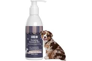 NOSEPRINT Huile de Coco Calmante pour Chiens – Traitement Naturel de l’Anxiété Canine – Réduit le Stress, la Peur du Bruit, l’Anxiété de Voyage & la Réactivité – Avec Valériane, Ashwagandha & L-Tryptophane
