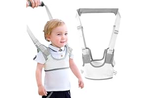 RZMZBY Lauflernhilfe Gehhilfe für Baby,Kinder Sicherheitsleine,Einstellbare Baby Laufgeschirr,für Kinder 9-24 Monate Grau