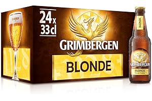 Grimbergen Blonde, Cassa con 24 Bottiglie da 33cl, Birra d'Abbazia Blonde Ale, Gusto Morbido e Fruttato, Gradazione Alcolica 6.7% Vol.
