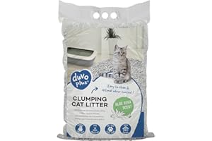 DUVOPLUS Cama Aglomeradora Aloe Vera 12 Kilos, Absorbe Rápidamente, 100% Bentonita, Un gránulo Muy Fino y Natural, 99,5% Libre de Polvo, para Patas limpias, Neutraliza los Malos olores