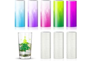 ZINUEEN Kalter Farbveränderung 2025 Neues Smart Vinyl Permanent für Cricut Joy 5 Farbe Kälte Farbwechselnder Smart Adhesive Vinyl Permanent mit 3 Transferfolie 14x30.5cm Plotter Set für DIY Tassen Auto Deko