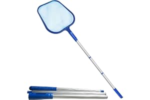 Na meng Pool Skimmer Net,Pool Net Skimmer with 3-section Removable Aluminum Rod(Bold),Fine Mesh Leaf Skimmer Netting,For Swimming Pool, Whirlpool,Pond.