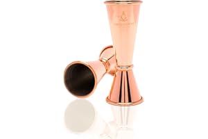 GREENWICH SPIRITS COMPANY Copper Premium Japanese Jigger Professional | 15ml 25ml 35ml 50ml Cocktail Spirit Measure | Gin Measure, Alcohol Measure, Cocktail Measuring Tool | Gift Box Option | Premium, Luxury, Bar Accessories