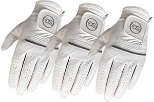 SPORTS GEAR LTD Pack of 3 Men All Weather Golf Gloves, Cabretta Leather Palm Patch & Thumb, Soft Feel Grip & Comfortable, Right Handed Golfer, for Beginners & Professionals, For all weather conditions