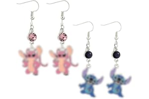 simyron 2 Paires Anime Boucles d'oreilles à tige en forme de goutte d'oreille Cadeau,Collier pour fille-Cadeau pour fille,nièce,fille,Fête des mères/Noël/Anniversaire
