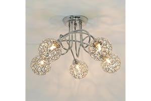 KOSILUM.COM LUMINAIRES CHICS ET DESIGN KOSILUM - Plafonnier design 5 boules Aphyse - Lumière Blanc Chaud Eclairage Salon Chambre Cuisine Couloir - 5 x 25W - - G9 - IP20