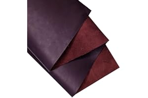 KGS Feuilles de cuir véritable | 1,3-1,5 mm | Taille: 30 cm x 60 cm | Couleur: Aubergine | Feuilles de cuir de vachette pleine fleur par Kozmo