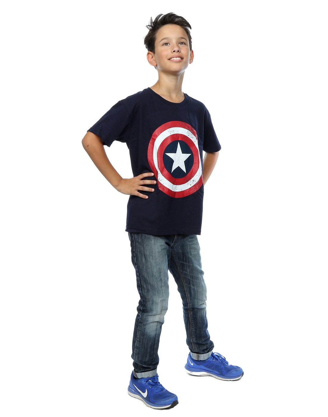 Marvel-Jungen-Captain-America-Distressed-Shield-T-Shirt