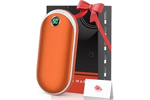 DAXING Chauffe-Main Rechargeable, 10000mAh Powerbank Chaufferette Main Reutilisable avec Affichage LED Trois Températures Réglables Chaufferette de Poche pour Golf, Randonnée, Camping, Raynaud