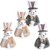 Small Rabbit Heads for Standing Pack of 4 Small Decorative Bunnies Easter Bunny Decoration Easter & Spring Decoration Miniature Easter Gift Easter Decoration Rabbit Figures Rabbit Decoration Small 4.5 cm