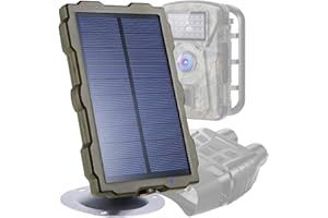 Braveking1 Solarpanel für Jagdkamera Wildkamera, IP66 Wasserdicht DC 6V/1700mAh Solar Power Bank Ladegerät Outdoor Tragbares Wiederaufladbares mit Installationskit, für Wildlife Überwachungskamera