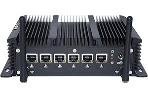 HISTTON Mini PC Firewall Router, 6 NIC Firewall 2.5GbE, Fanless Mini PC Core i7-10810U 16GB DDR4 256GB SSD, Hardware Firewall for Networks/Gateway Router, Mini Desktop Computer, RS232 COM/USB3.0/HD