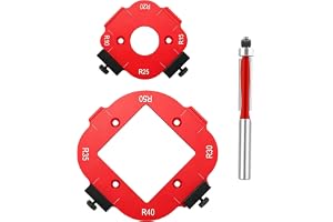 Träfräs frässtencil överfräs 2 stycken runda hörn jigg router-mallar | Frässtencil, R10 R15 R20 R25 R30 R35 R40 R50 radie, med fräs, för träarbete
