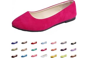 Hwalleum Women's Ballet Flats, Womens Simple Casual Flat Shoes Solid Color Pumps Ladies Girls Dolly Ballet Ballerina Work Smart Office Formal Comfort Pointed Toe Slip On Flats Shoes