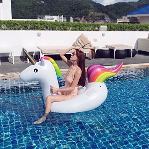 Z&W SHOP Giant Unicorn Floating Mat Inflatable Swimming Pool Toys Swim Rings for Adults & Kids in Beach Swimming Pool 78.74x39.37x35.43 inches (200x100x90CM)