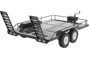 ELPRICO Remorque RC, Accessoire de remorque de Voiture en métal avec Quatre pneus pour Voiture 1/10 RC