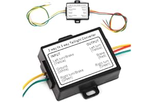 Akozon Convertidor de luz trasera de remolque con empalme de 2 a 3 cables, adaptador de arnés de cables del eléctrico tipo EE. UU.