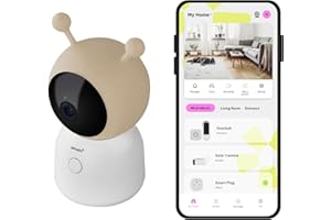 OMAJIN by Netatmo Smart Baby Monitor, 2K HD, night vision, cry alert, two-way audio, lullaby/white noise, night light, humidity/temp sensor, SD/cloud storage, app control, OBC-01