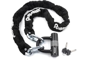 FOURROBBER FOUROBBER Security Bike Chain Lock 120mm Heavy Duty Bicycle Lock Garage Lock with 16mm U Lock, Motorcycle Lock Black