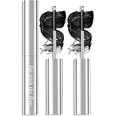 Prreal 2PCS Metal Mascara, 6D Curling Eyelash Iron Metal Wand Mascara | Long Lasting Non-Clumping Flake Proof Bristle Less Pr
