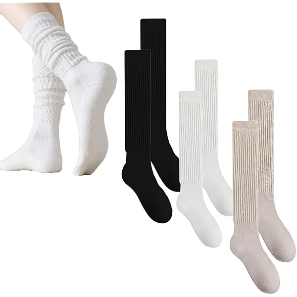 3 Paia Calzini Slouchy Donna - Calzettoni Morbidi In Cotone Con Stile Scrunch - Foto 5