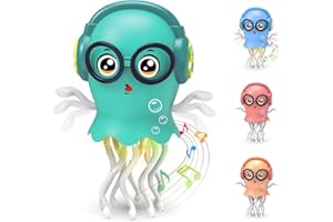 Zonopy Dancing Jellyfish Baby Toy, Crawling Jellyfish Tummy Time Toy, Magic Dancing Music Crawling Toys for 3 4 5 6 7 8 Year Old Kids Boy Girl Birthday Gifts, Interactive relax Gift Office Desk