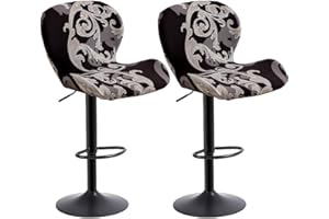 Levoberg Coprisedia per sgabello da bar curvo, estensibile, per sgabello da bancone con schienale e copertura per sgabello rotante, seggiolone da cucina, 2 pezzi #21