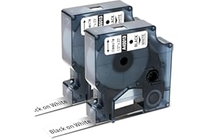 ‎OOZMAS Oozmas kompatible Etikettenband als Ersatz für Dymo D1 12mm x 7m Schwarz auf Weiß 45013 45013S A45013 S0720530, Schriftband für DYMO LabelManager LM160 LM210D LM260P LM280 LM360D LM420P, 2er-Pack