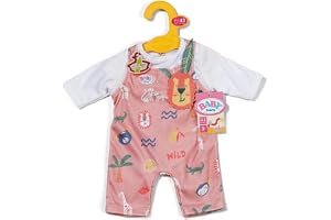 BABY born Djungelmönstrad sparkdräkt med långa ärmar, högkvalitativa docktillbehör, kläder lämpliga för 43 cm dockor