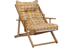 LIBEROSHOPPING.EU - LA TUA CASA IN UN CLIK Poltrona Pieghevole Sdraio in Legno Abete 3 Posizioni Cuscino Tessuto Imbottito per Soggiorno Giardino Made in Italy - Relax (Giallo Strike)