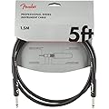 Fender Câble pour Instrument Série Professionnelle, 1,5 m, STR,STR - Noir, Parfait pour une Utilisation Live ou Studio