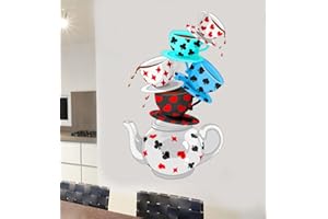 STICKERS ON YOUR WALL Wonderland Tea Party Full Colour Mural Wall Sticker - Living Bedroom Kitchen Decal Transfer