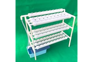 OBLLER RANZIX Kit de Cultivo hidropónico, 3 Capas 90 Plantas, 10 Tubos Sistemas de Cultivo de Plantas sin Tierra, y Jardines acuáticos Profundos de Flujo para el Sistema hidropónico Educativo (90 Plantas)