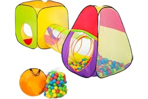 TecTake Tente de Jeux pour Enfants | Pop Up Tente | INCL. 200 balles + Sac | -diverses modèles- (Type 1 | no. 401028)
