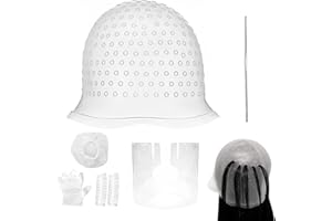 SEEFEY Bonnet pour Meches et Balayage,Bonnet à Meches,Bonnet pour Meche en Silicone avec Crochet,Bonnet a Meches Professionnel,Chapeau de Coloration Reutilisable,Convient pour Les Filles et Les Femmes