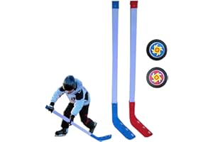 komsoup Eishockeyschläger Für Kinder, Street Hockey Set Junior, Street Hockeyschläger Und Ball, Jugend Hockey Trainingsgeräte, Hockey-Starter-Set Für Anfänger