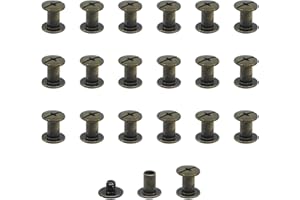 JJWNMLL 20 Sets Chicago Screw Posts, Rivet Chicago Binding Screws, Metal Rivet Replacement Repair for Bags, Collar, Harness, Luggage, Purse, Dog Lead, Backpack, Belt