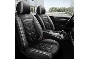 IBCEL Full Set Car Seat Covers 5 Seat Leather Fits for Audi Q2 2015-2019 Vehicle Seat Cover Cushion Front Rear Seat Protectors (Black Gray)