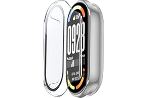 Heioloo Cover Xiaomi Smart Band 10 Custodia con 360° Protezione Resistente Protettiva Vetro Temperato Case per Xiaomi Smart Band 10