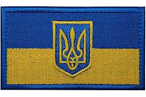 TOPPATCH Ohrong Écusson brodé avec drapeau de l'Ukraine - Écusson brodé avec blason du Royaume-Uni - Drapeau national ukrainien - Emblèmes pour sacs à dos, chapeau, équipe - Uniforme militaire