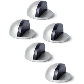 Yarımay Yapışkanlı Kapı Kolu Stoperi, Metal Kapı Tamponu, Koruyucu Kapı Durdurucu (5, Saten)