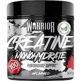 Warrior Creatine Monohydrate Powder 300g, Vegan - Unflavored (Neutral) | 3g per serving, 100 servings, micronized, no additiv