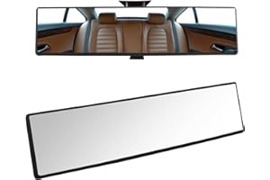 GUDQVOZIHG Specchietto retrovisore per auto, panoramico, antiriflesso, universale, specchietto retrovisore con morsetto telescopico, grande visione, grandangolo, per auto SUV Van