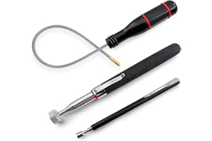 MIHURO 3 Stück Magnet Teleskopstab,Stabmagnet Extra Stark,Tragbares Biegbares Magnetgreifer 55cm,Robust und Langlebig,Flexibler Magnetheber zum Aufnehmen Kleinen Teilen, Metallgegenstände, Autoteilen