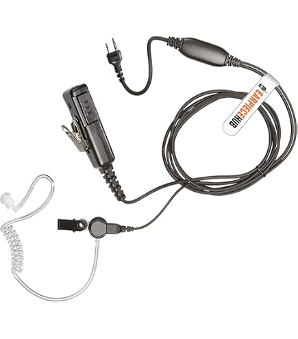 Headset Con Microfono PTT Per Radio Icom IC-F Series - Auricolare Discreto, Cavo Trasparente, Per Sicurezza E Lavoro