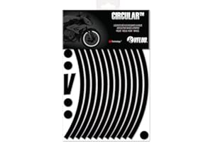 VFLUO - Kit Bandes Stickers Jantes Moto Rétro Réfléchissantes, Autocollants pour 1 Roue, 3M Technology™ - Haute visibilité latérale - Discret et Design - Pose facilitée