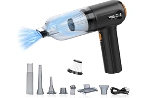 Tiazhan Handstaubsauger Akku, 15000 Pa /4 in 1 Handstaubsauger Auto& Staubsauger, Led Display, USB Wiederaufladbarer Mini Staubsauger für Auto, Haus & Tierhaar Reinigung