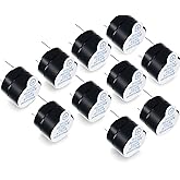 VISSQH 10 Stück elektronischer Summer，DC 5V Aktive Piezo Summer Alarm Mini Electronic Buzzer Beep Tone for Computers Printers