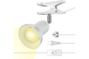 RONG&LAN Clip on lamp,360 ° Rotating Clip Book Light Portable Reading lamp, Clip in The Desk/Table/Double Bed/Cabinet Lighting (Desk lamp,Seven Colors for Your Choice) (White)